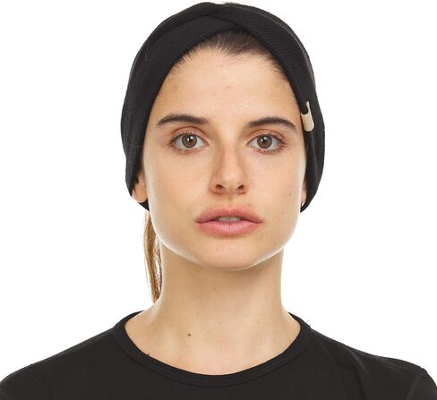 عصابة رأس ملتوية من صوف ميرينو بنسبة 100% للاستخدام اليومي - عصابة رأس دافئة للنساء متوسطة الوزن - لتدفئة الأذن في الشتاء - رمادي فحمي - مقاس واحد in Kuwait