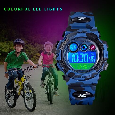 ساعات CakCity Kids ساعات رياضية رقمية للأولاد والبنات ساعات مقاومة للماء في الهواء الطلق مع منبه وساعة توقيت عسكرية للأطفال من عمر 5 إلى 10 سنوات in Saudi Arabia