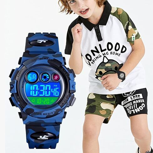 ساعات CakCity Kids ساعات رياضية رقمية للأولاد والبنات ساعات مقاومة للماء في الهواء الطلق مع منبه وساعة توقيت عسكرية للأطفال من عمر 5 إلى 10 سنوات in Saudi Arabia