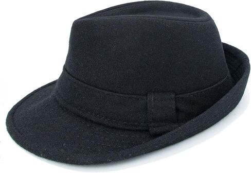 Classic Manhattan Fedora Hat for Men - Unisex Classic Trilby Felt Panama Cap (M-L) in Kuwait
