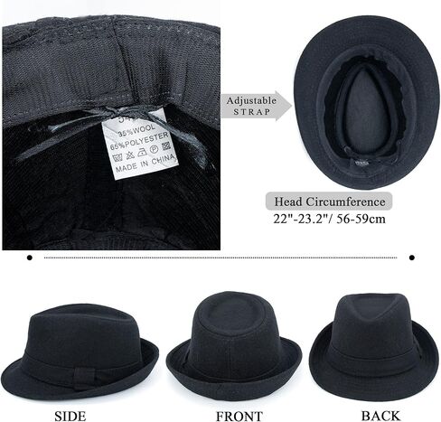 Classic Manhattan Fedora Hat for Men - Unisex Classic Trilby Felt Panama Cap (M-L) in Kuwait
