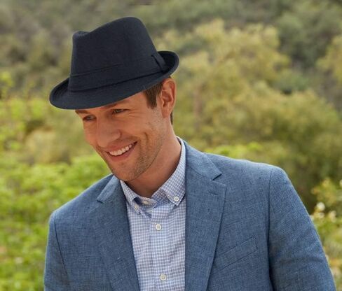 Classic Manhattan Fedora Hat for Men - Unisex Classic Trilby Felt Panama Cap (M-L) in Kuwait