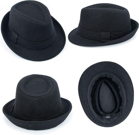 Classic Manhattan Fedora Hat for Men - Unisex Classic Trilby Felt Panama Cap (M-L) in Kuwait