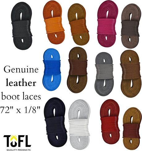 أربطة أحذية جلدية TOFL|سمك 1/8 بوصة وطول 72 بوصة|2 شريط جلدي [زوج واحد] in Kuwait