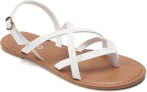 Colgo Women's Summer Strappy Flat Sandals, Adjustable Casual Fisherman Sandal with Open Toe Slingback Gladiator Sandals in Saudi Arabia