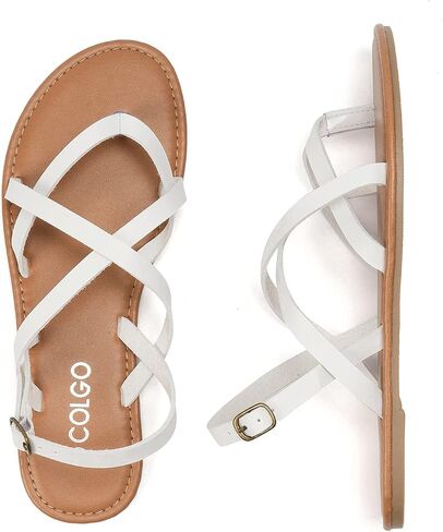 Colgo Women's Summer Strappy Flat Sandals, Adjustable Casual Fisherman Sandal with Open Toe Slingback Gladiator Sandals in Saudi Arabia