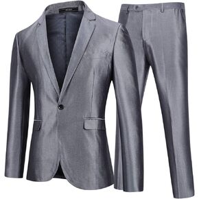 بدلة YFFUSHI للرجال مكونة من قطعتين بزر واحد، بدلة رسمية ضيقة بلون واحد لحفلات الزفاف in Kuwait