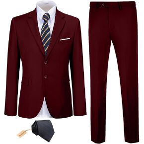 Datysum Men Suit 2 Piece Groomsmen Tuxedo Prom Blazer Slim Fit Suits Two Button Wedding Dress Jacket Pants Set with Tie in Saudi Arabia