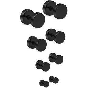 Cisyozi 18G مقاييس وهمية أقراط الأزرار للنساء الجراحية الصلب أقراط مسطحة الغضروف اللولب الزنمة أقراط شحمة الأذن الأزرار الثقب للنساء الرجال حجم الطائرة 3 مم 4 مم 5 مم 6 مم in Kuwait