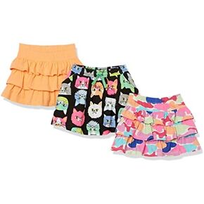 Amazon Essentials Girls and Toddlers' Knit Ruffle Scooter Skirts (Previously Spotted Zebra), Multipacks