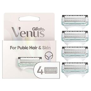 Gillette Venus For Pubic Hair And Skin Womens Shaving Kit, 1 Venus Handle, 2 Razor Blade Refills, 2 in 1 Cleanser And Shave Gel For Women 190mL, Daily Soothing Serum For Intimate Grooming 50mL in Kuwait