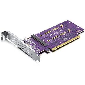 PCIe 3.0 to NVMe (1) M.2 Adapter for M.2 (M Key) SSD, X4,Supports PCIe M.2 SSDs (NVMe and AHCI): 2230, 2242, 2260 and 2280 Drives