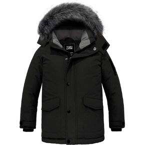 ZSHOW Boys' Warm Winter Coat Waterproof Parka Hooded Puffer Jacket