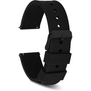 Cobee Silicone Watch Bands, Quick Release Waterproof Soft Rubber Replacement Straps with Silver Plated Stainless Steel Buckle Smart Watch Straps Sport Watchbands Wrist Straps for Men Women