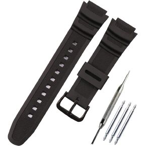 KHZBS Natural Resin Replacement Watch Band for Casio AE-1200 MRW-200H W-800H W-735H Waterproof Rubber watchband