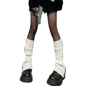 Women Y2k Leg Warmers Ribbed Knitted Harajuku Kawaii Leg Warmers Streetwear