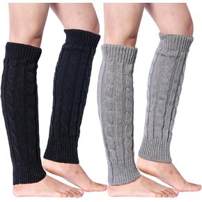 Loritta 2 Pairs Women Knit Leg Warmers Winter Warm Long Boot Socks