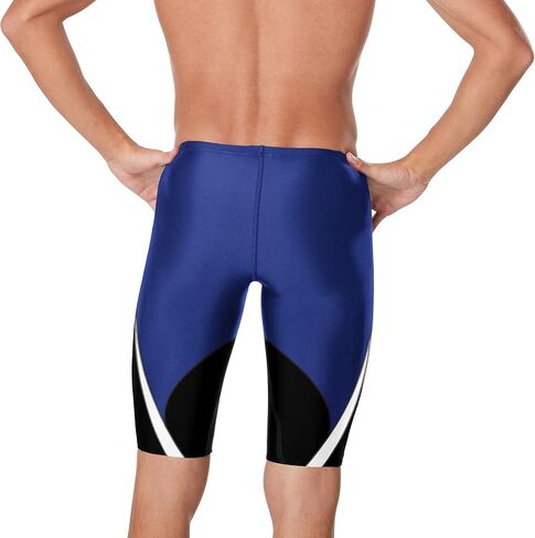 Speedo Men's Standard Swimsuit Jammer Endurance+ Splice Team Colors, Edge Black/Blue, 32 in Saudi Arabia