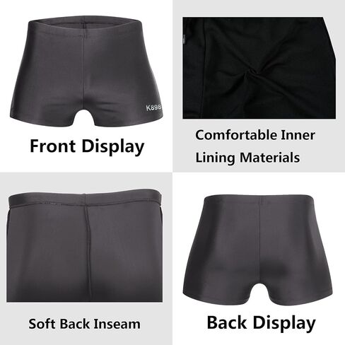 K898 Men’s Swim Jammers Square Leg Swimming Suits Men Athletic Swimwear with Drawstring and Lining Swimsuit Jammer in Kuwait