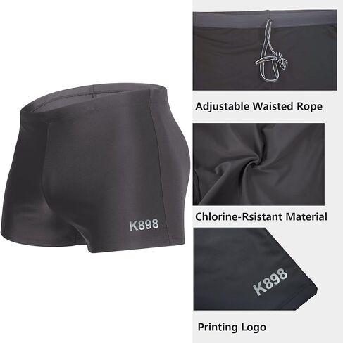 K898 Men’s Swim Jammers Square Leg Swimming Suits Men Athletic Swimwear with Drawstring and Lining Swimsuit Jammer in Kuwait