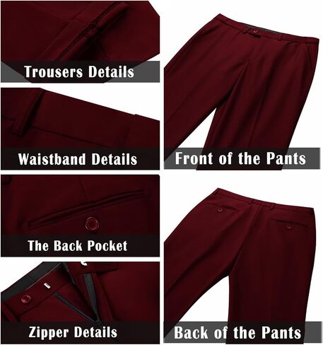 Datysum Men Suit 2 Piece Groomsmen Tuxedo Prom Blazer Slim Fit Suits Two Button Wedding Dress Jacket Pants Set with Tie in Kuwait