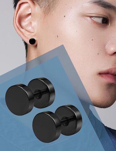 Cisyozi 18G Fake Gauges Earrings Studs for Women Surgical Steel Flat Stud Earrings Cartilage Helix Tragus Earlobe Earrings Studs Piercings for Women Men Plane Size 3mm 4mm 5mm 6mm in Kuwait