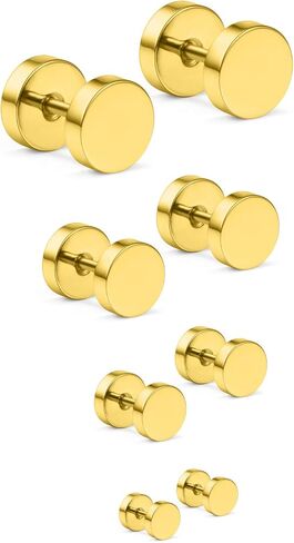 Cisyozi 18G مقاييس وهمية أقراط الأزرار للنساء الجراحية الصلب أقراط مسطحة الغضروف اللولب الزنمة أقراط شحمة الأذن الأزرار الثقب للنساء الرجال حجم الطائرة 3 مم 4 مم 5 مم 6 مم in Kuwait