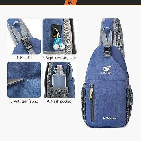 SKYSPER Sling Bag Crossbody Backpack - Chest Shoulder Cross Body Bag Travel Hiking Casual Daypack for Women Men(Army Green) in Saudi Arabia