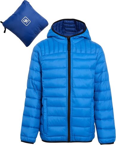 URBAN REPUBLIC Boys’ Foldable Hooded Jacket – Insulated Weather Resistant Bubble Puffer Windbreaker Coat for Boys Sizes 4-20 in Kuwait