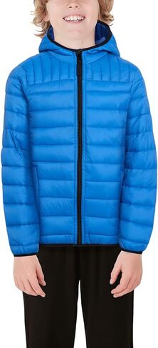 URBAN REPUBLIC Boys’ Foldable Hooded Jacket – Insulated Weather Resistant Bubble Puffer Windbreaker Coat for Boys Sizes 4-20 in Kuwait