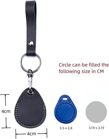 حامل بطاقة الوصول Temvue RFID Key Fob Bag سلاسل المفاتيح NFC Smart Key Tag Card RFID Pod واقي بطاقة الهوية غطاء بطاقة الوصول المشترك (العقيق الأحمر) in Kuwait