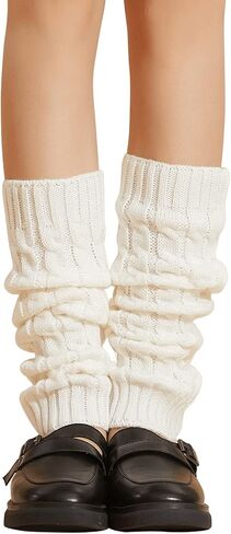 Verdusa Women's Solid Rib Knit Leg Warmers Y2K 80s Socks in Saudi Arabia