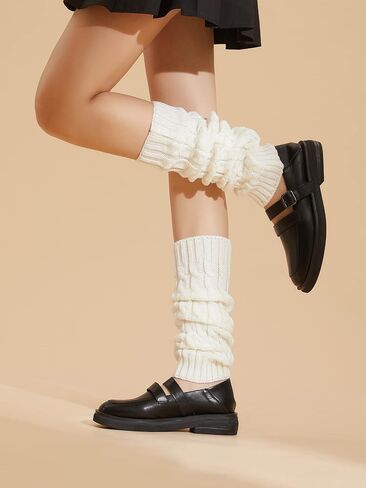 Verdusa Women's Solid Rib Knit Leg Warmers Y2K 80s Socks in Saudi Arabia
