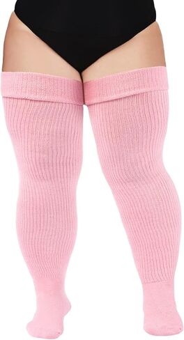 Plus Size Womens Thigh High Socks for Thick Thighs- Extra Long & Thick Over the Knee Stockings- Leg Warmer Boot Socks in Kuwait