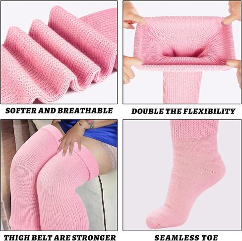 Plus Size Womens Thigh High Socks for Thick Thighs- Extra Long & Thick Over the Knee Stockings- Leg Warmer Boot Socks in Kuwait