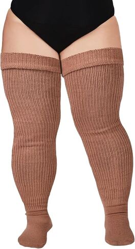 Plus Size Womens Thigh High Socks for Thick Thighs- Extra Long & Thick Over the Knee Stockings- Leg Warmer Boot Socks in Kuwait