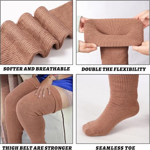 Plus Size Womens Thigh High Socks for Thick Thighs- Extra Long & Thick Over the Knee Stockings- Leg Warmer Boot Socks in Kuwait