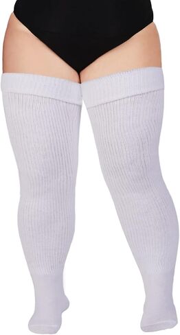 Plus Size Womens Thigh High Socks for Thick Thighs- Extra Long & Thick Over the Knee Stockings- Leg Warmer Boot Socks in Kuwait