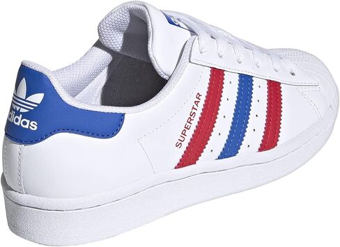 حذاء رياضي Adidas Originals Superstar، أبيض/أزرق/قرمزي، 3.5 US للجنسين للأطفال الصغار in Saudi Arabia