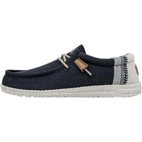 Hey Dude Men's Wally Linen | Men's Loafers | Men's Slip On Shoes | Comfortable & Light-Weight