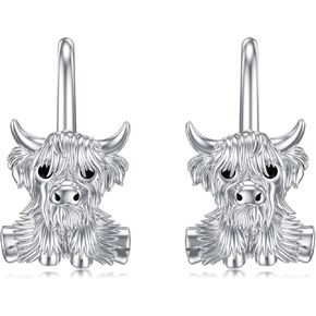 Sterling Silver Animals Earrings for Girls Women Cute Mother Daughter Koala/Dragon/Fox/Unicorn/Dinosaur/Axolotl Leverback Earrings Drop Dangle Jewelry Gift