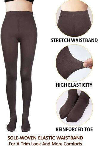 VERO MONTE Womens Opaque Fleece Lined Tights Colorful Warm Winter Thermal Tights in Saudi Arabia