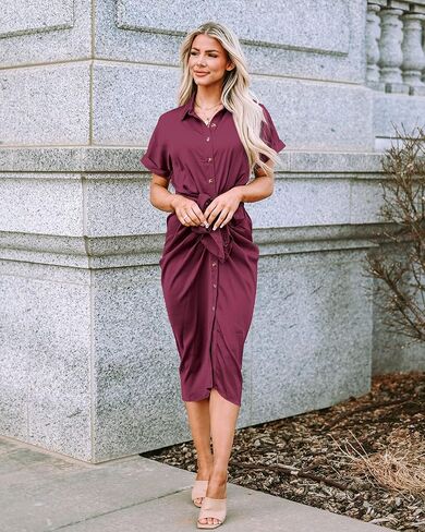 BTFBM Women 2023 Button Down Ruched Shirt Dresses Short Sleeve Lapel V Neck Elegant Party Spring Summer Maxi Satin Dress in Kuwait
