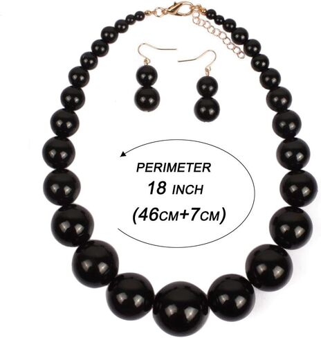 KOSMOS-LI Large Style Big Imitate Pearl Strand Choker Necklace With Earrings Set in Kuwait