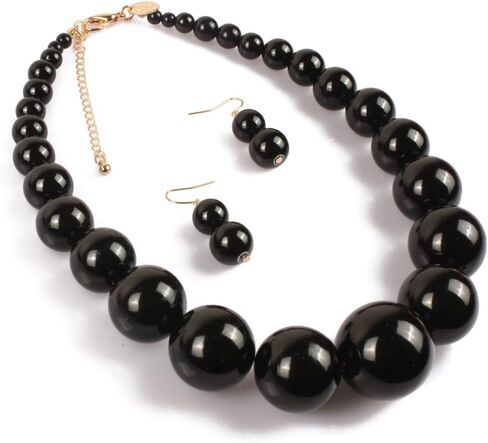 KOSMOS-LI Large Style Big Imitate Pearl Strand Choker Necklace With Earrings Set in Kuwait