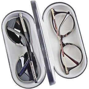 جراب مزدوج Eyegl، جراب Gl مزدوج صلب لإطارين، جراب واقٍ بطبقة مزدوجة لزوجين من Eyegl، جراب جل محمول من جلد البولي يوريثان بلون أسود للنساء والرجال in Kuwait
