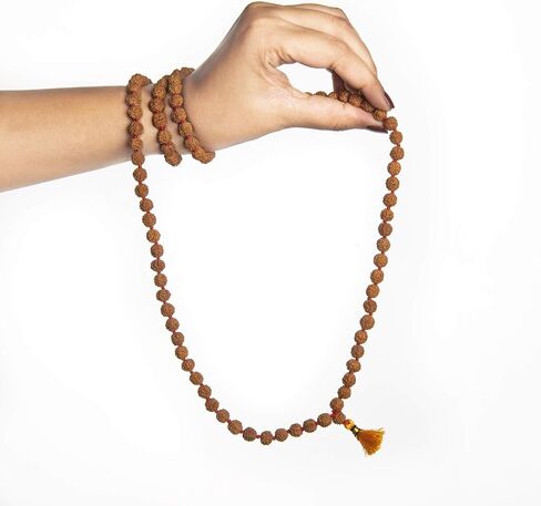 قلادة Rudraksha Mala 5face (Panchmukhi) المعتمدة من Wonder Care، خرز Rudraksha الأصلي الأصلي، مسبحة جابا مالا، قلادة بوجا | مسبحة الصلاة | حبات التأمل in Kuwait