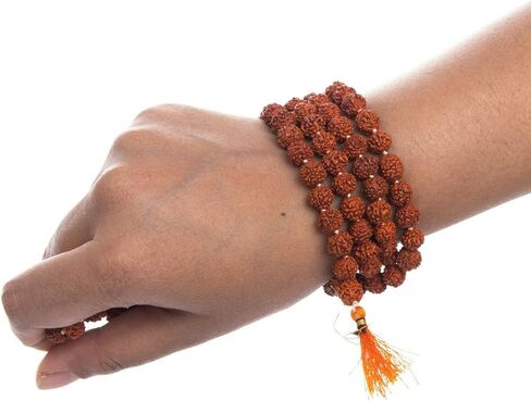 قلادة Rudraksha Mala 5face (Panchmukhi) المعتمدة من Wonder Care، خرز Rudraksha الأصلي الأصلي، مسبحة جابا مالا، قلادة بوجا | مسبحة الصلاة | حبات التأمل in Kuwait