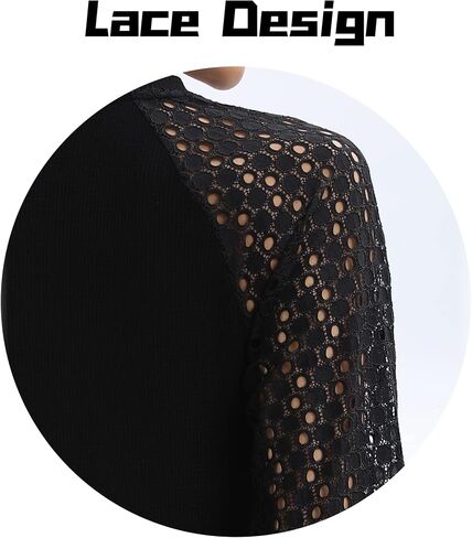 Sigeeya Women's Long Sleeve Blouse Casual Lace Tunic Tops in Saudi Arabia