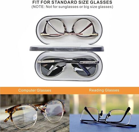 جراب مزدوج Eyegl، جراب Gl مزدوج صلب لإطارين، جراب واقٍ بطبقة مزدوجة لزوجين من Eyegl، جراب جل محمول من جلد البولي يوريثان بلون أسود للنساء والرجال in Kuwait